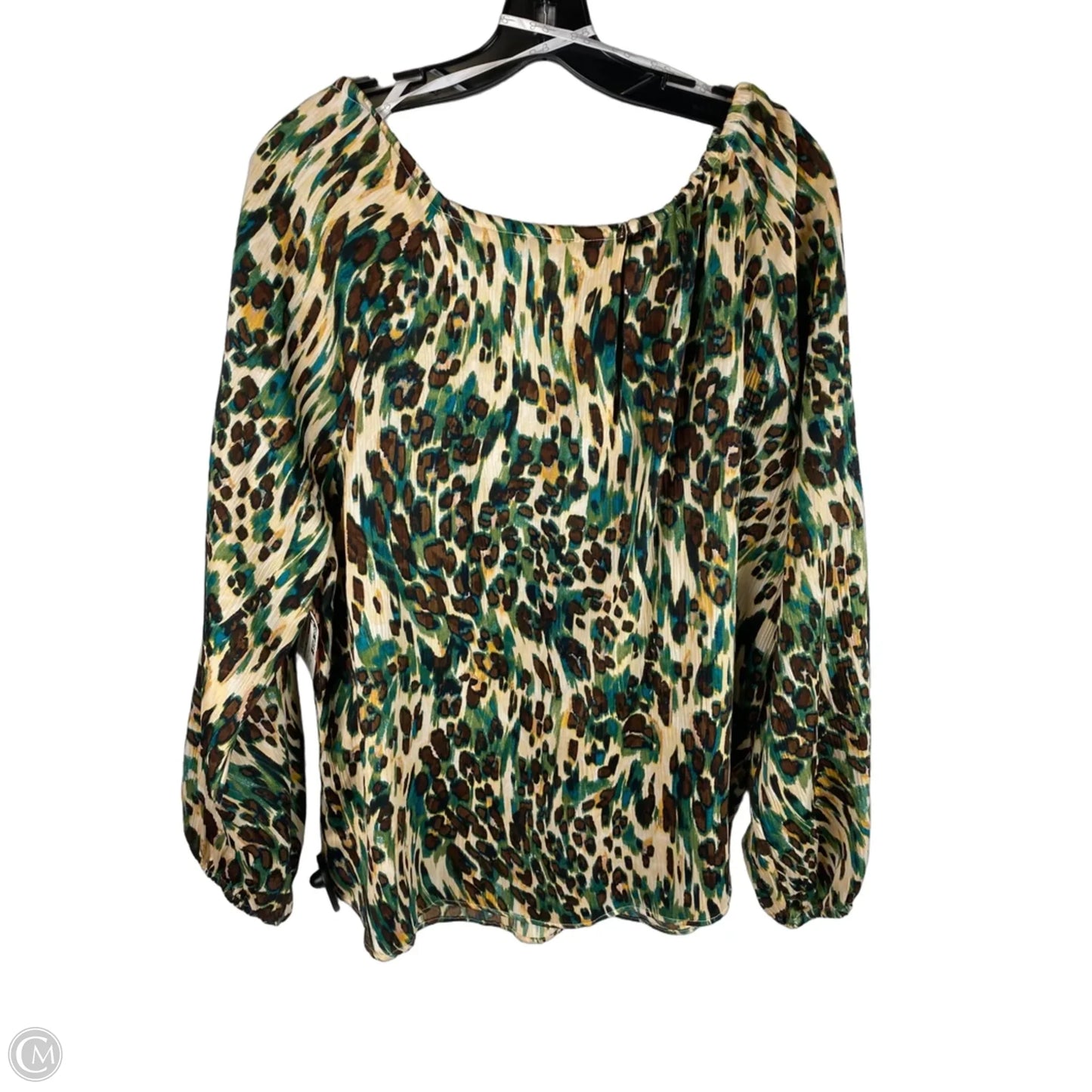 Top Long Sleeve By Jessica Simpson In Animal Print, Size: 1x