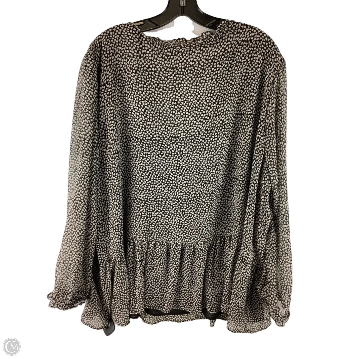 Top Long Sleeve By Loft In Black & White, Size: 3x