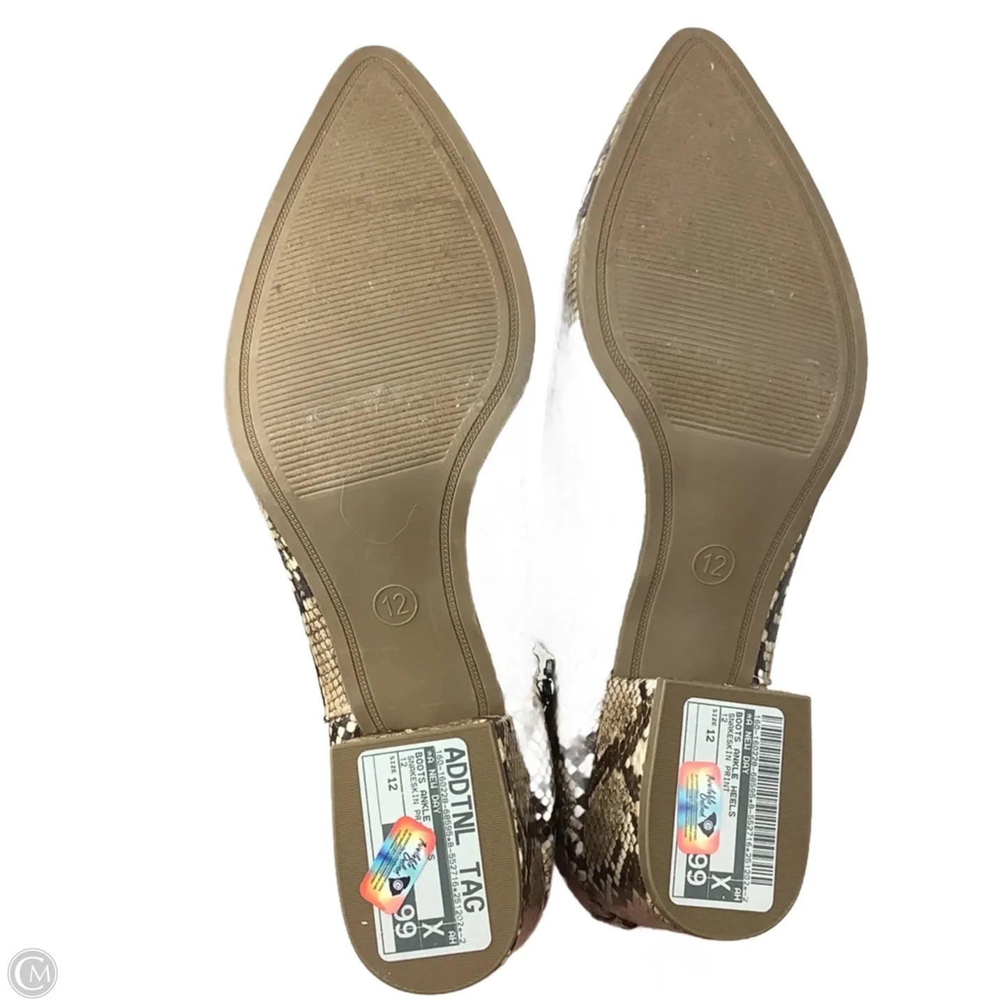 Boots Ankle Heels By A New Day In Snakeskin Print, Size: 12