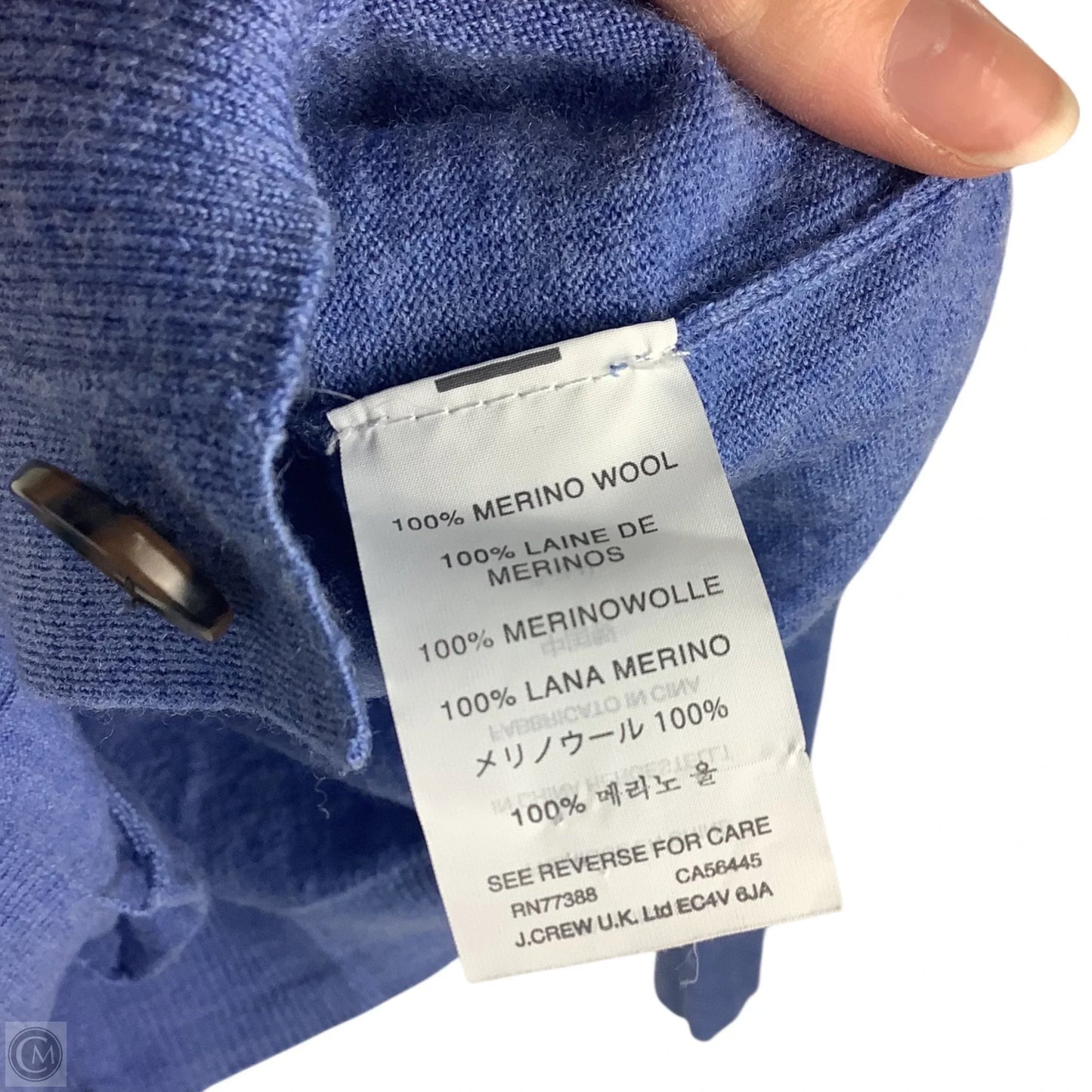 Cardigan By J. Crew In Blue, Size: M, 100% merino wool