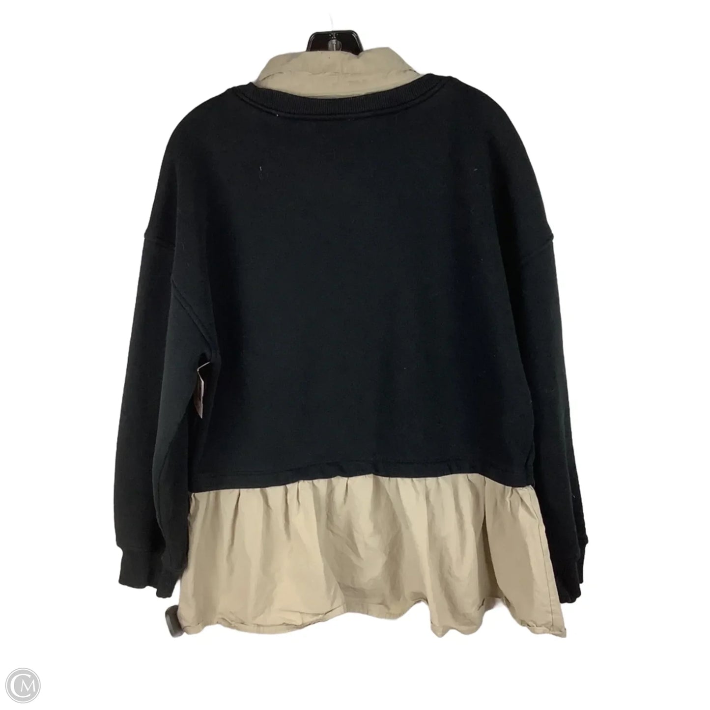 Sweatshirt Collar By Maeve In Black & Tan, Size: M