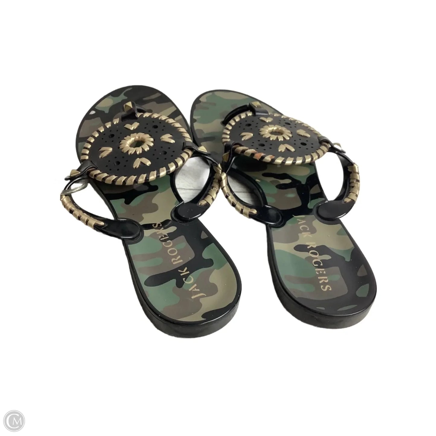 Sandals Flats By Jack Rogers In Camouflage Print, Size: 9
