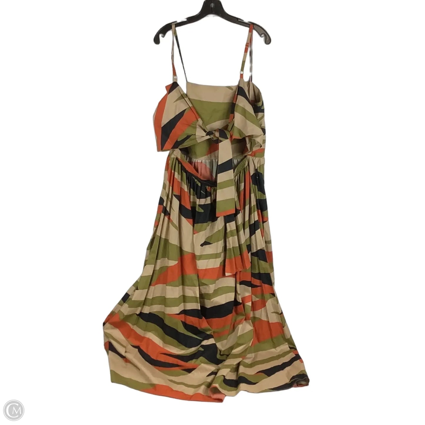 Dress Casual Midi By Cmc In Green & Orange, Size: Xl