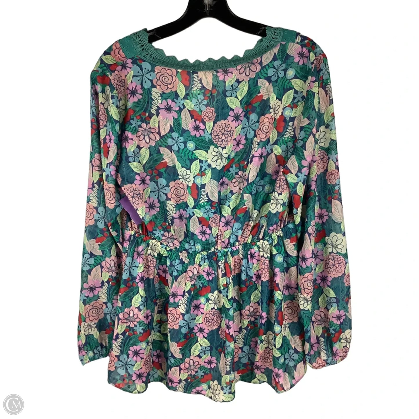 Top Long Sleeve By Matilda Jane In Floral Print, Size: L