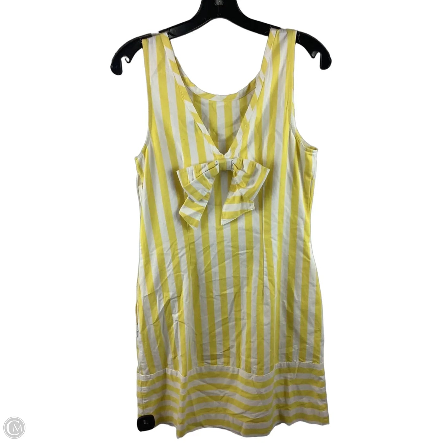 Dress Casual Short By Crown And Ivy In White & Yellow, Size: 4