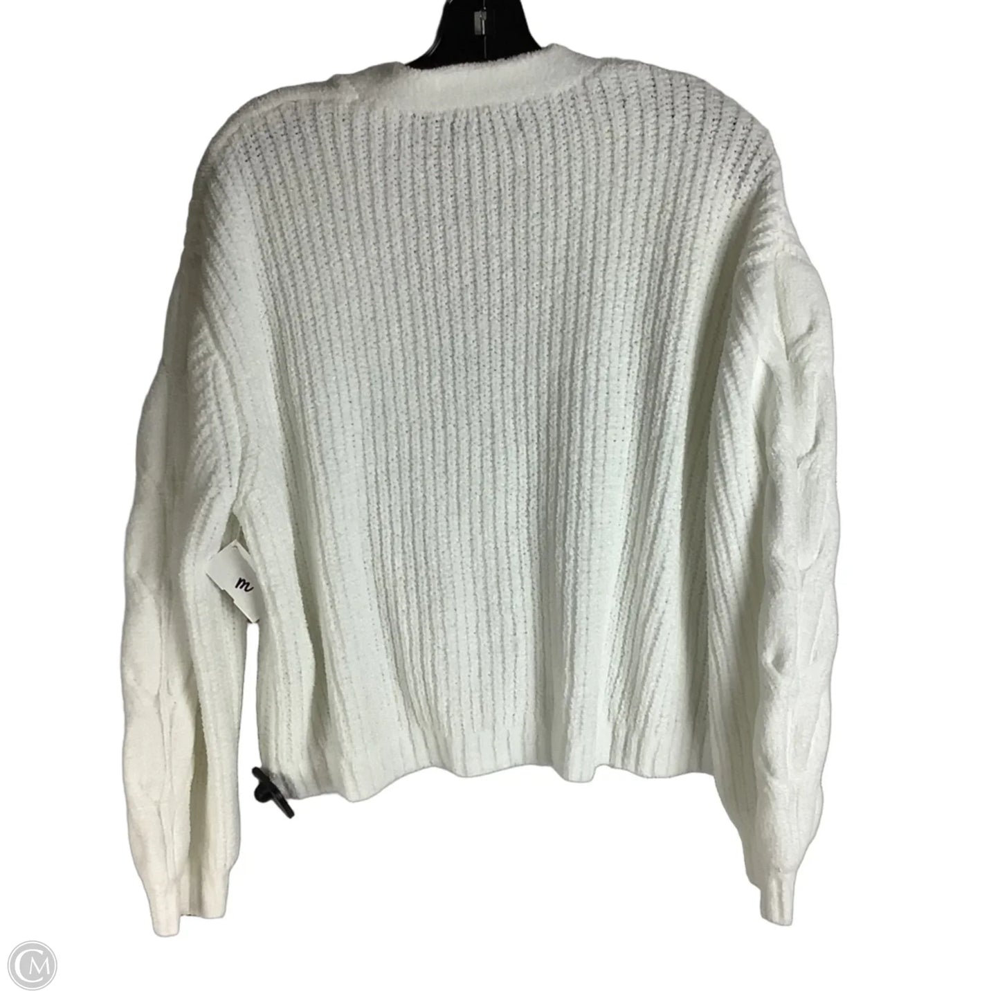 Sweater Cardigan By Love Tree In White, Size: L