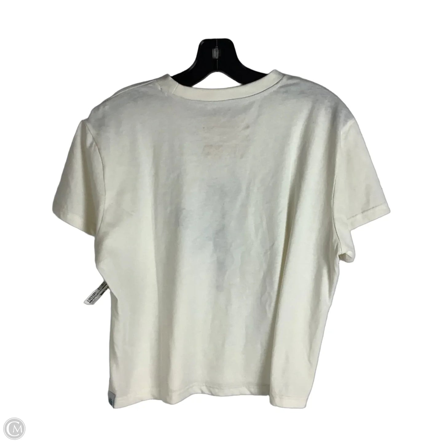 Top Short Sleeve Basic By Clothes Mentor In Cream, Size: L