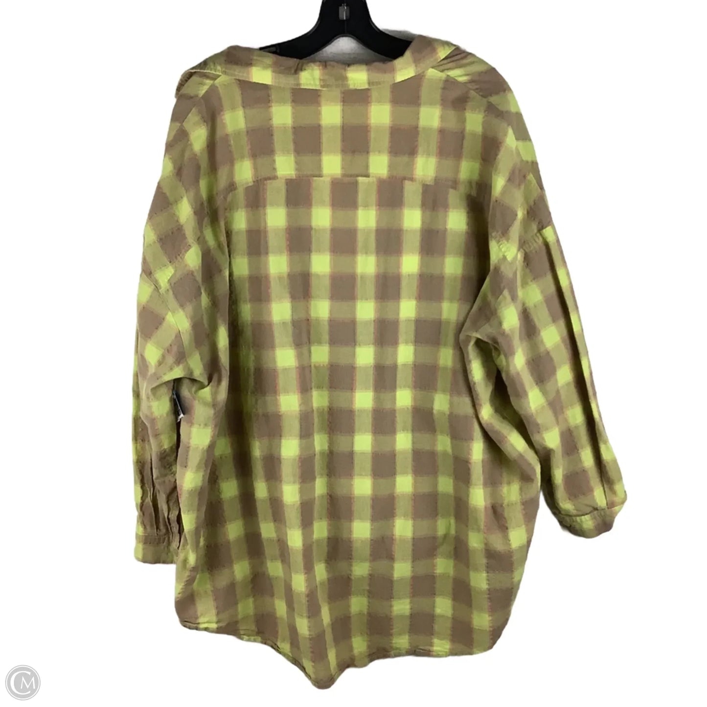 Top Long Sleeve By Boohoo Boutique In Plaid Pattern, Size: 14