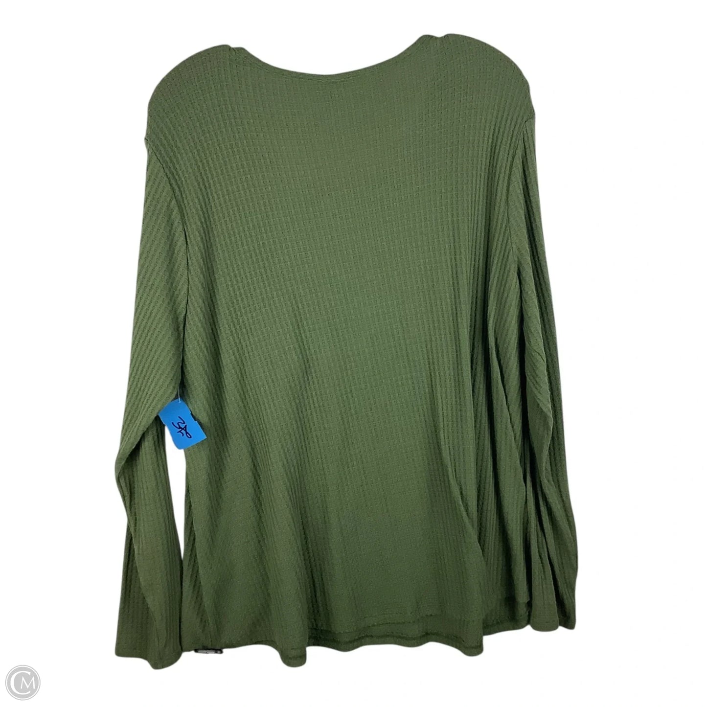Top Long Sleeve By Cato In Green, Size: 1x