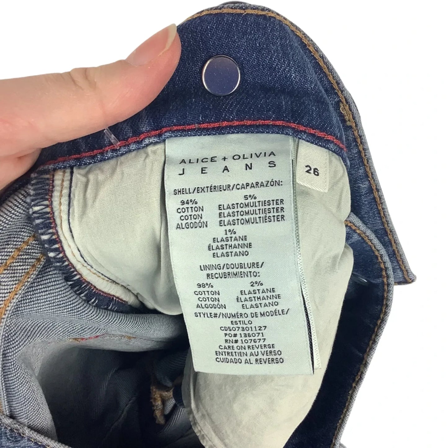 Jeans Designer By Alice + Olivia In Blue Denim, Size: 2/26