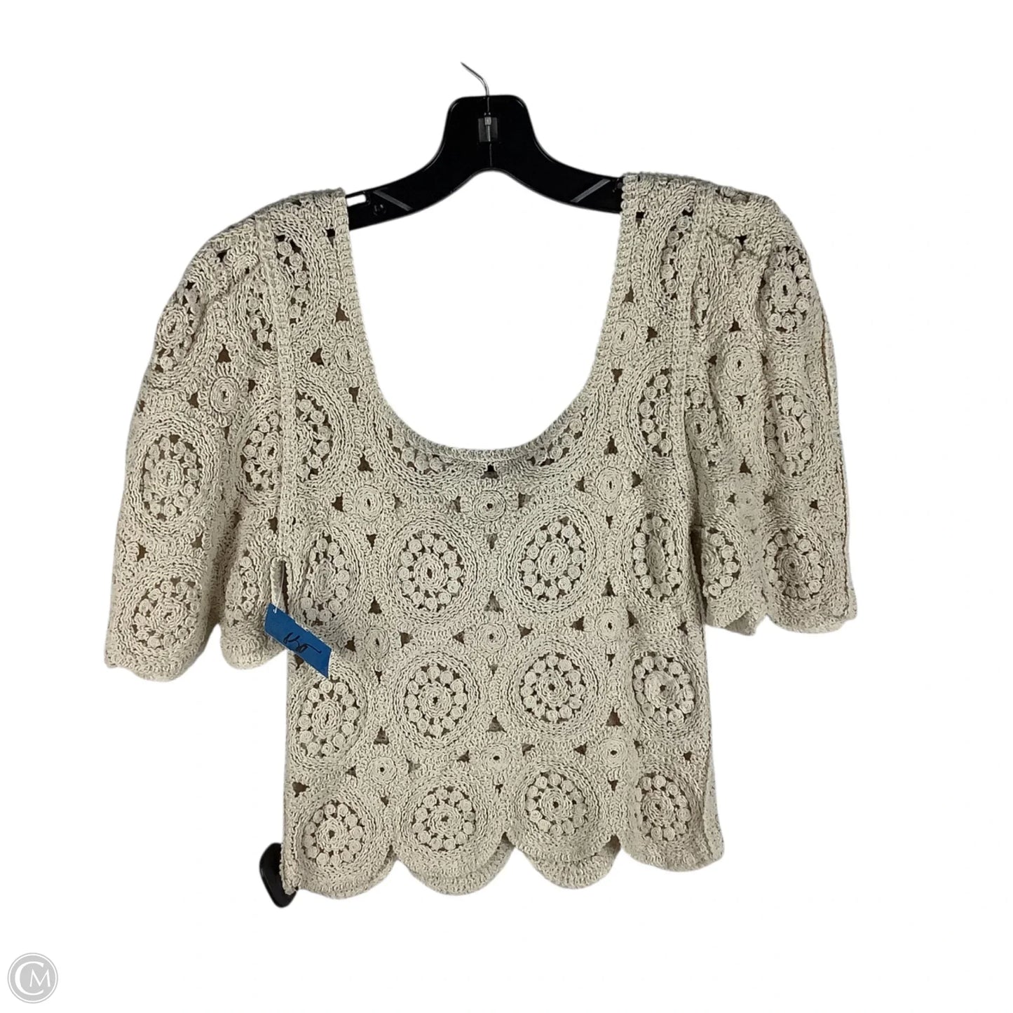 Sweater Short Sleeve By Clothes Mentor In Cream, Size: S