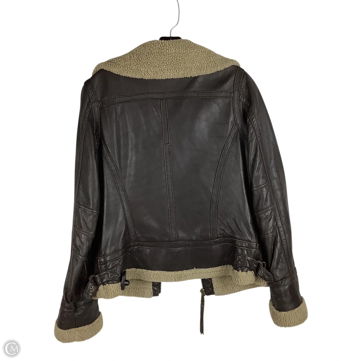 Jacket Leather By Michael By Michael Kors In Brown, Size: M