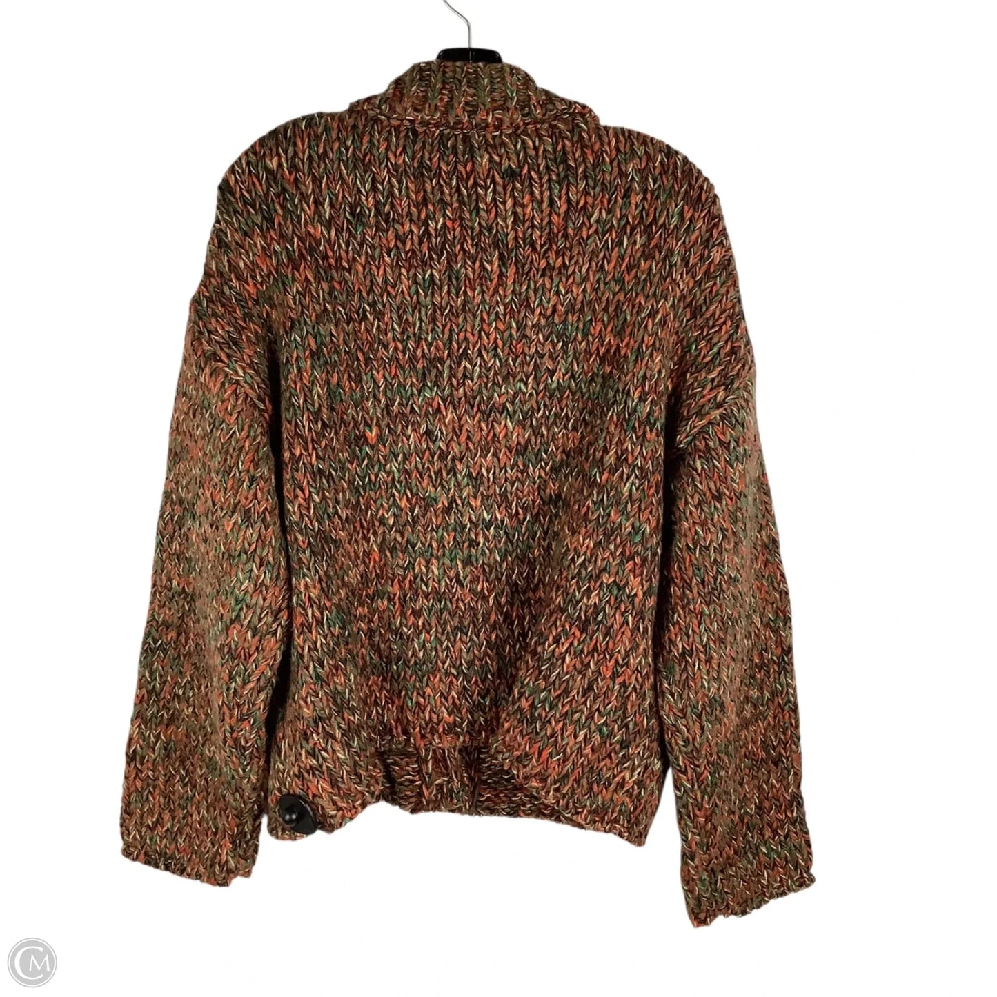 Sweater Cardigan By Hayden La In Green & Orange, Size: 1x