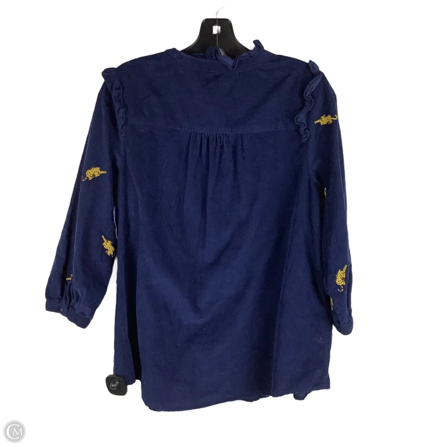 Top Long Sleeve By Crown And Ivy In Navy Print, Size: M