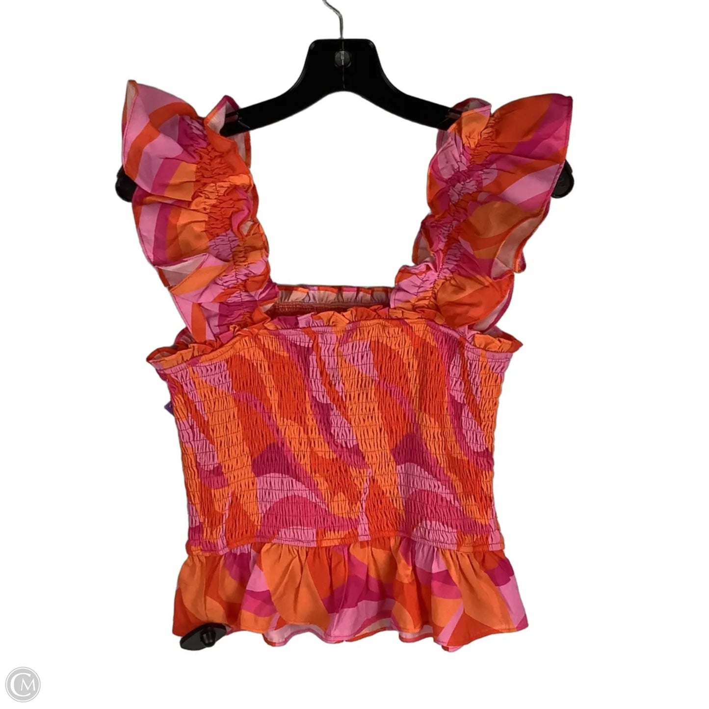 Top Sleeveless By Tcec In Orange & Pink, Size: M