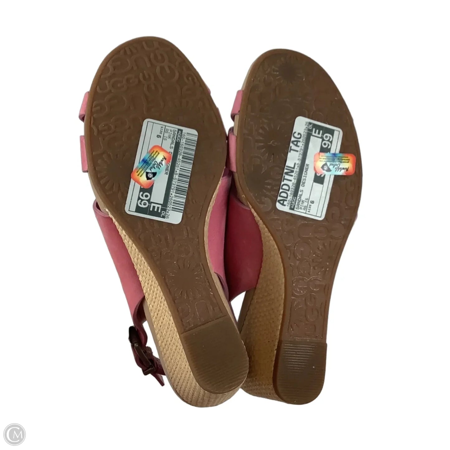 Sandals Designer By Ugg In Pink, Size: 6