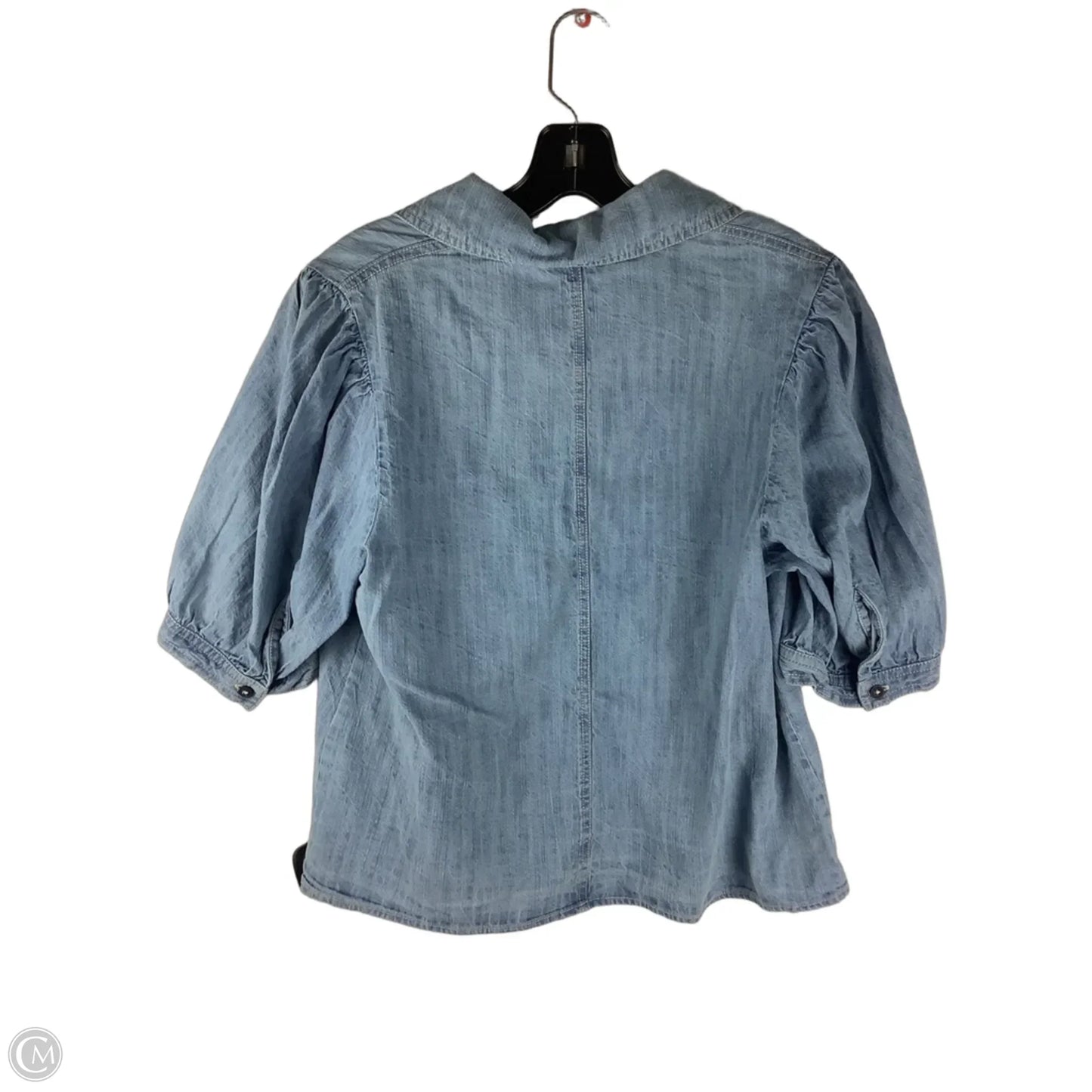 Top Short Sleeve By Avec Les Filles In Blue Denim, Size: M