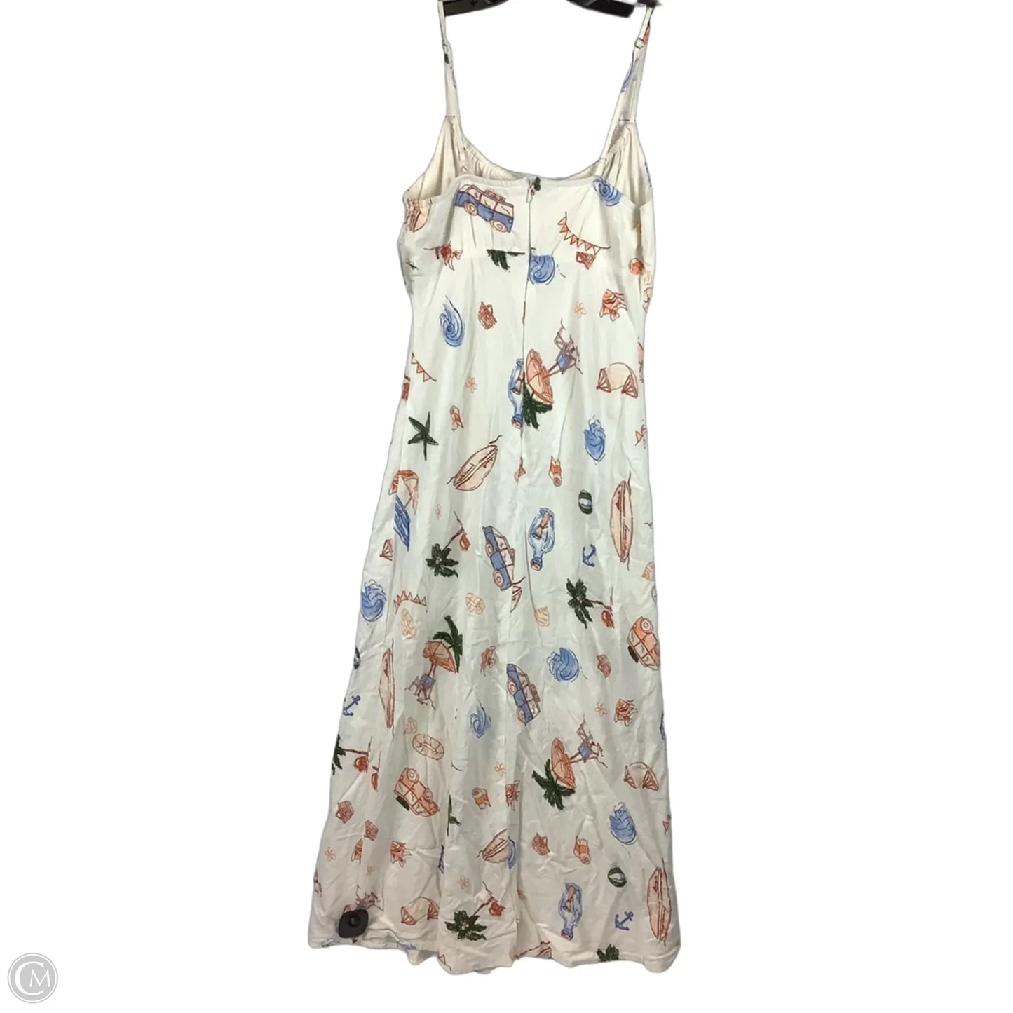 Dress Casual Midi By Clothes Mentor In Orange & White, Size: M