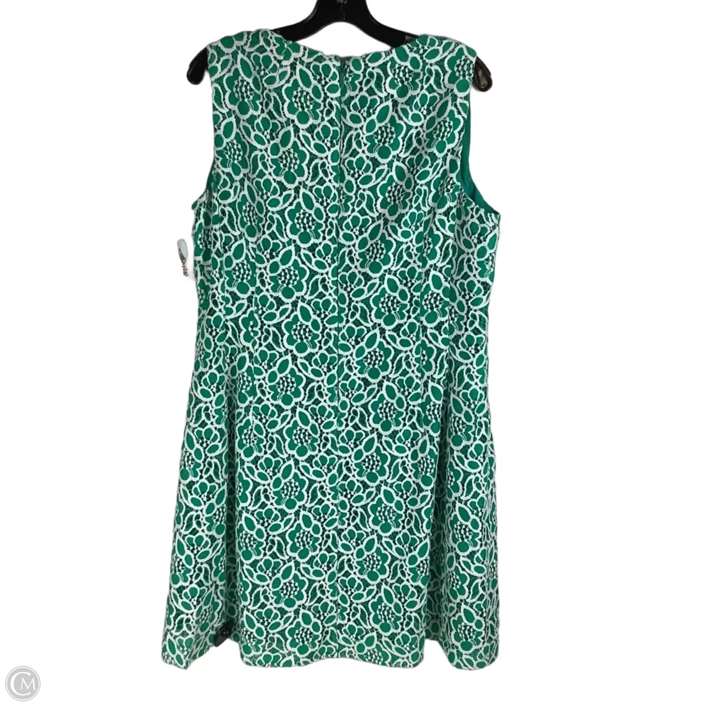Dress Work By Eva Mendes In Green & White, Size: 1x (18)