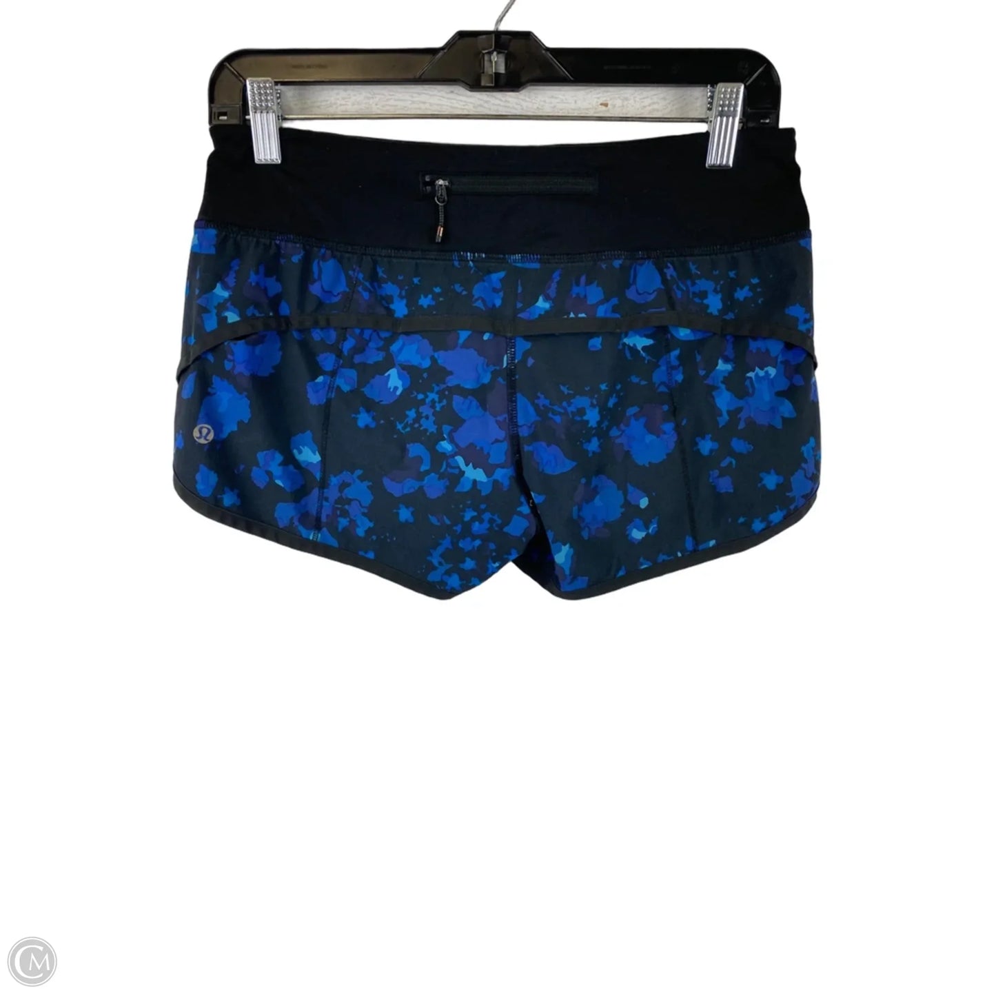 Athletic Shorts By Lululemon In Black & Blue, Size: 4