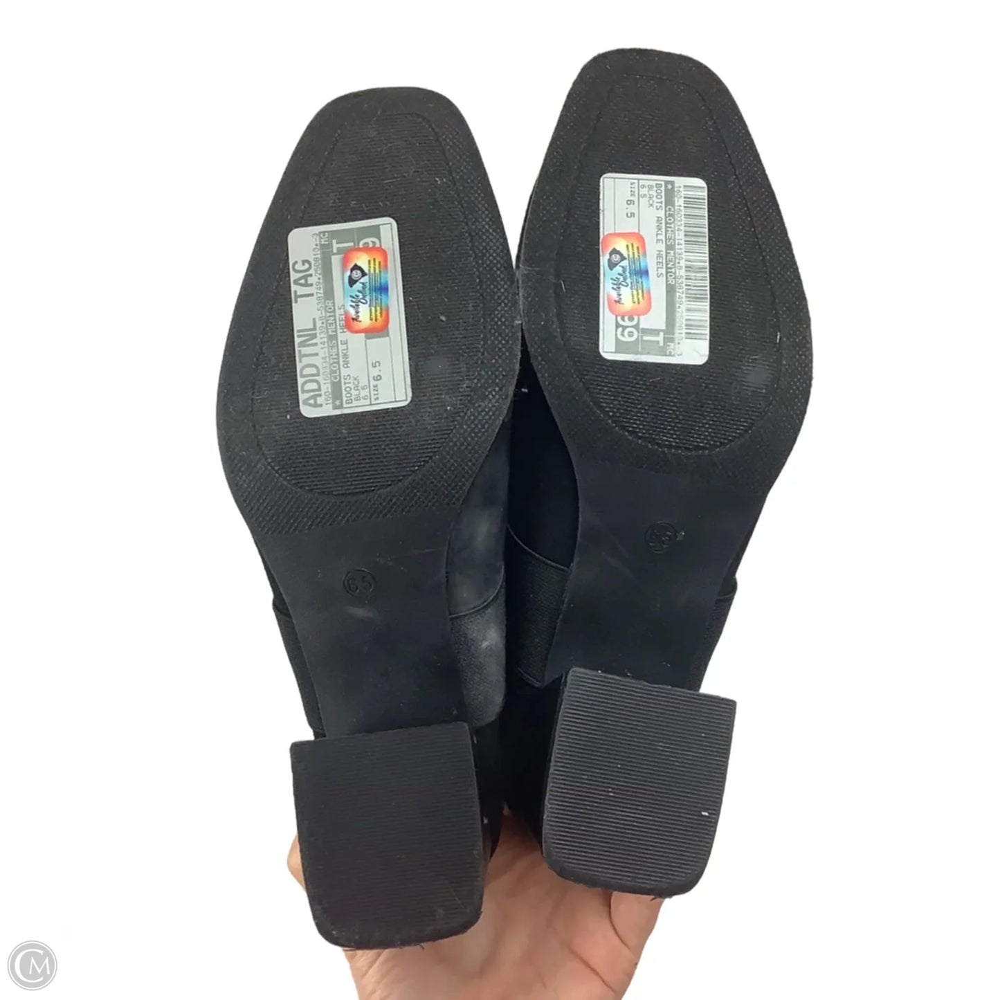 Boots Ankle Heels By Clothes Mentor In Black, Size: 6.5