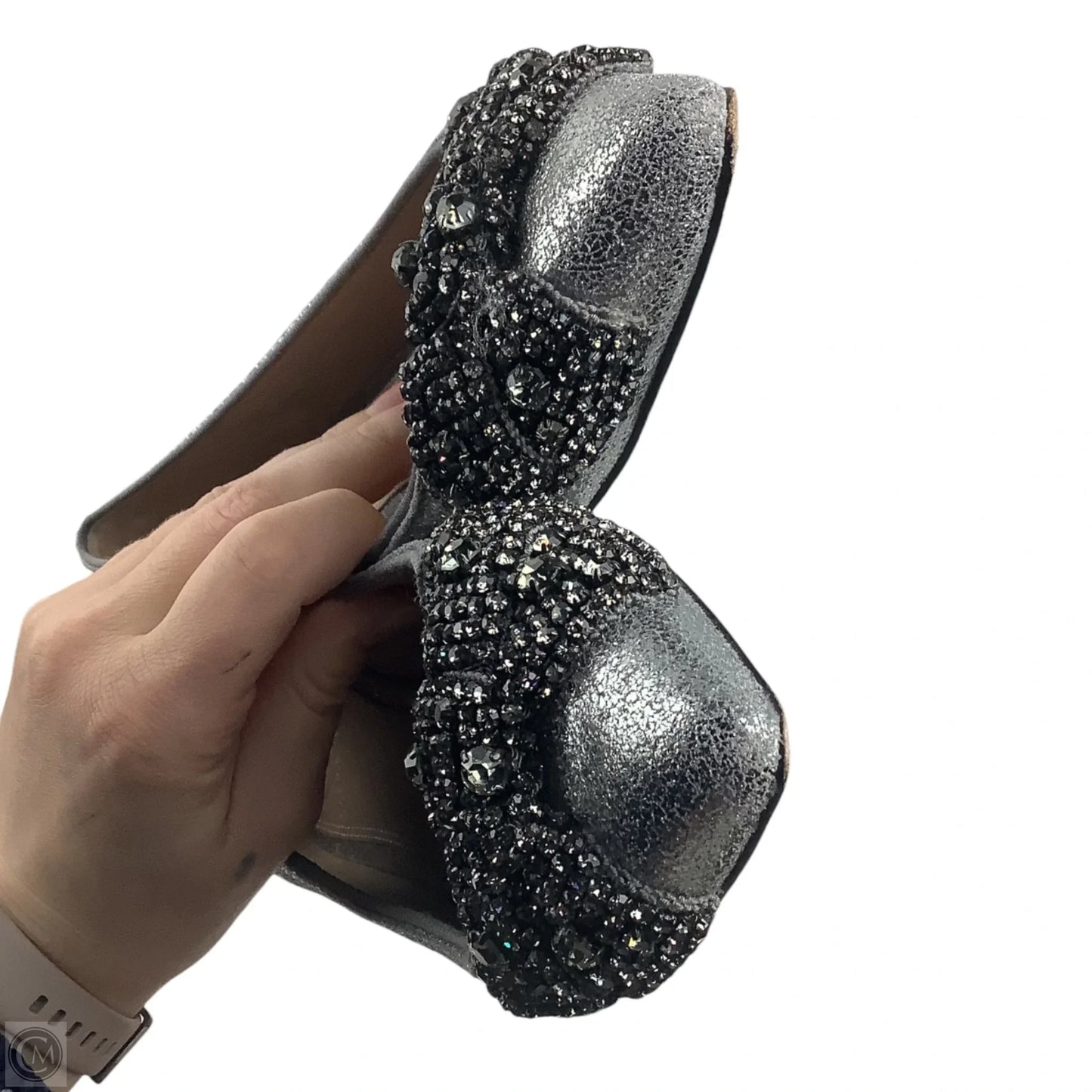 Sandals Designer By Tory Burch In Silver, Size: 7.5