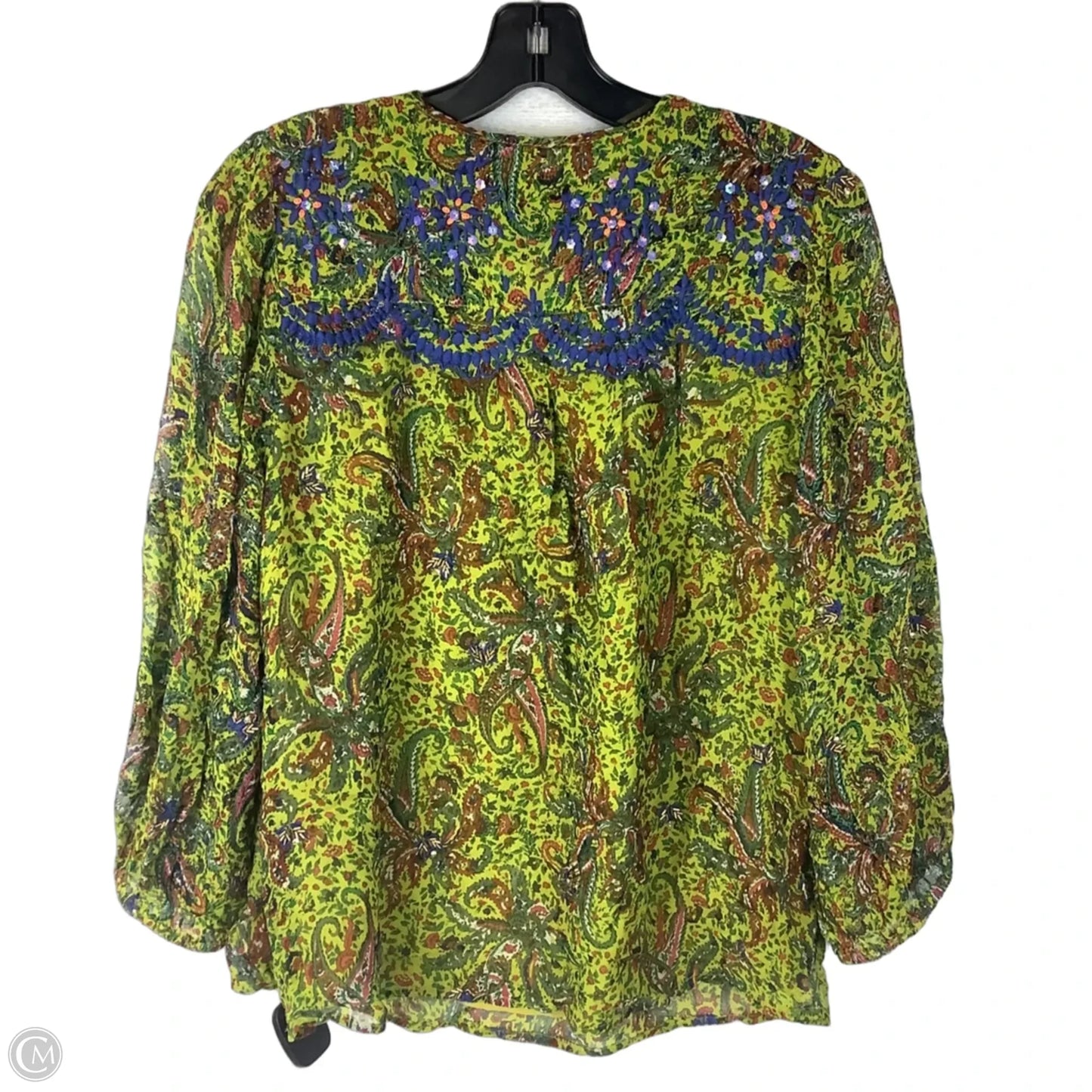 Top Long Sleeve By Anthropologie In Green, Size: S