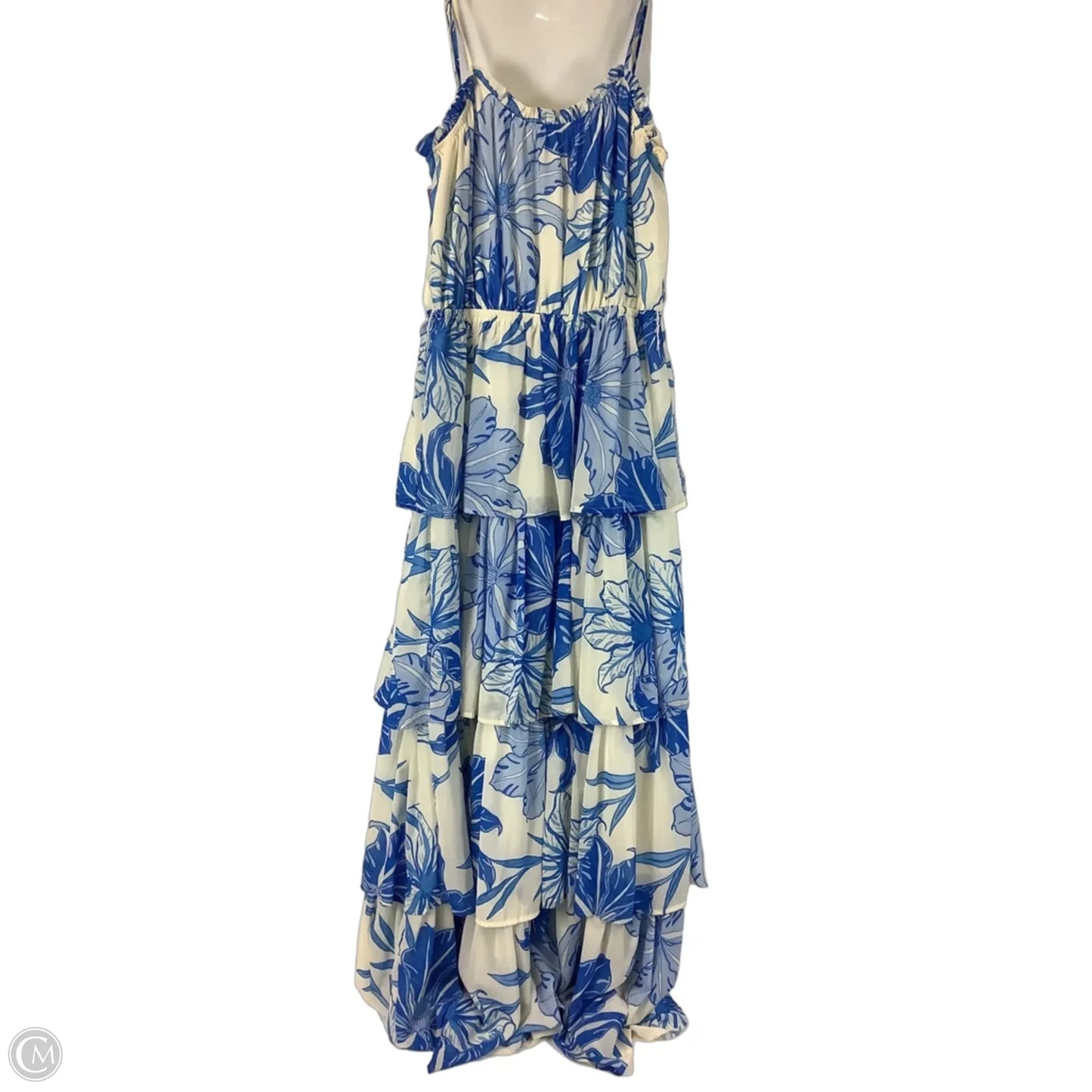 Dress Party Long By Vestique In Blue & White, Size: M