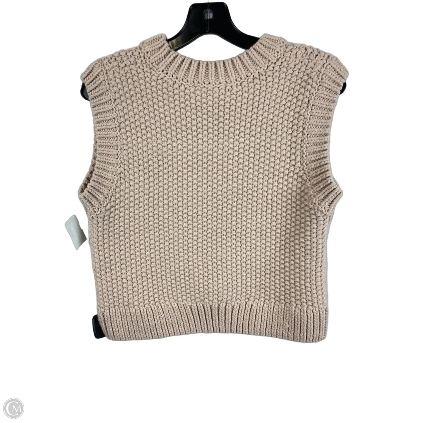 Sweater Short Sleeve By H&m In Cream, Size: M