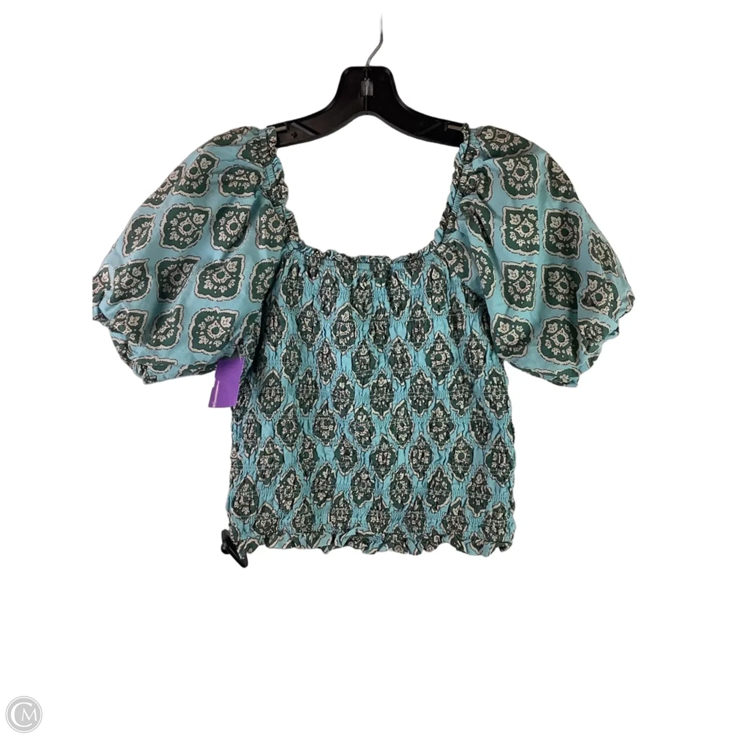 Top Short Sleeve By Maurices In Blue & Green, Size: S
