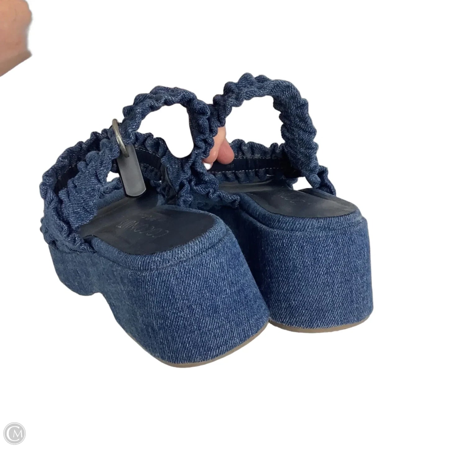 Sandals Heels Block By Coconuts In Blue, Size: 9