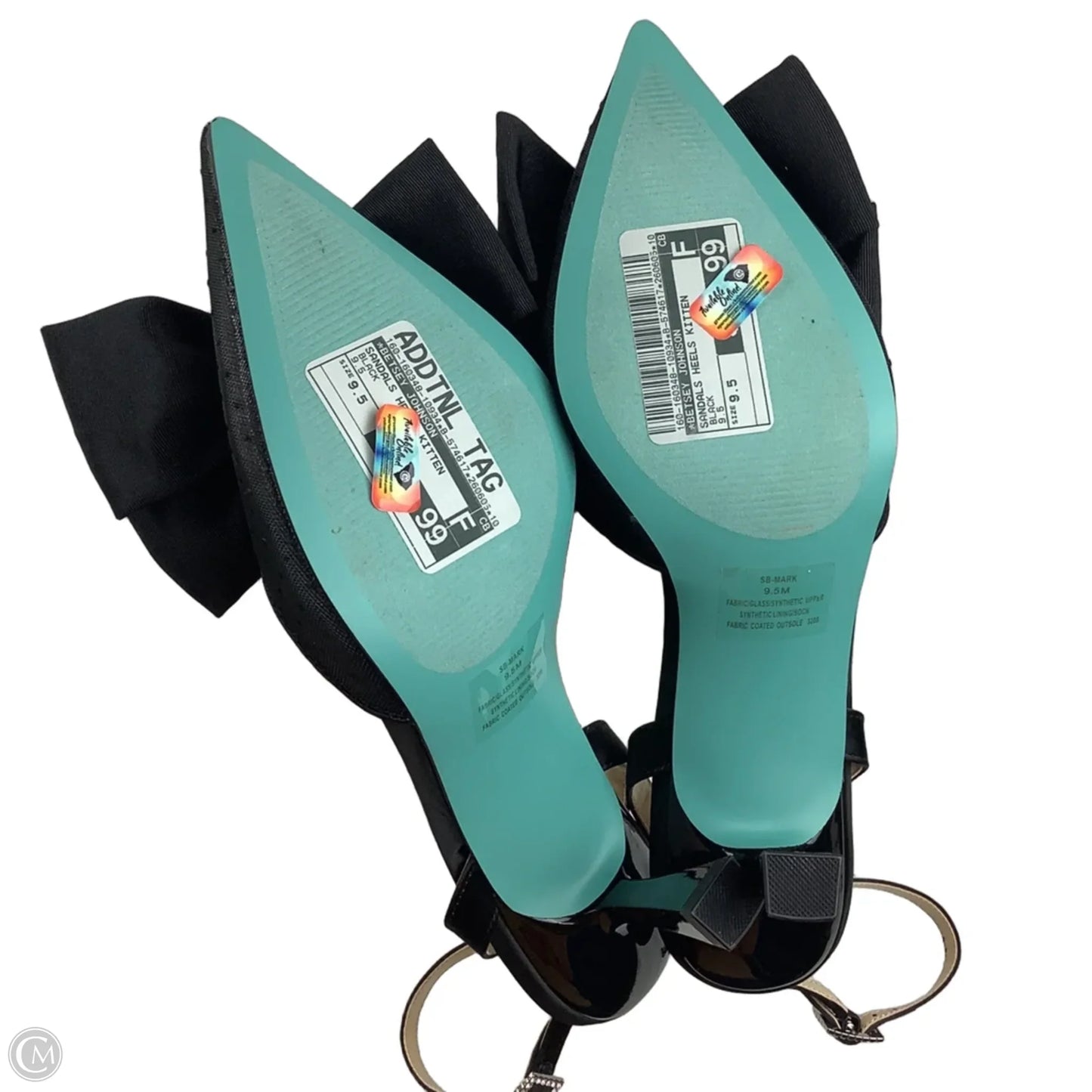 Sandals Heels Kitten By Betsey Johnson In Black, Size: 9.5