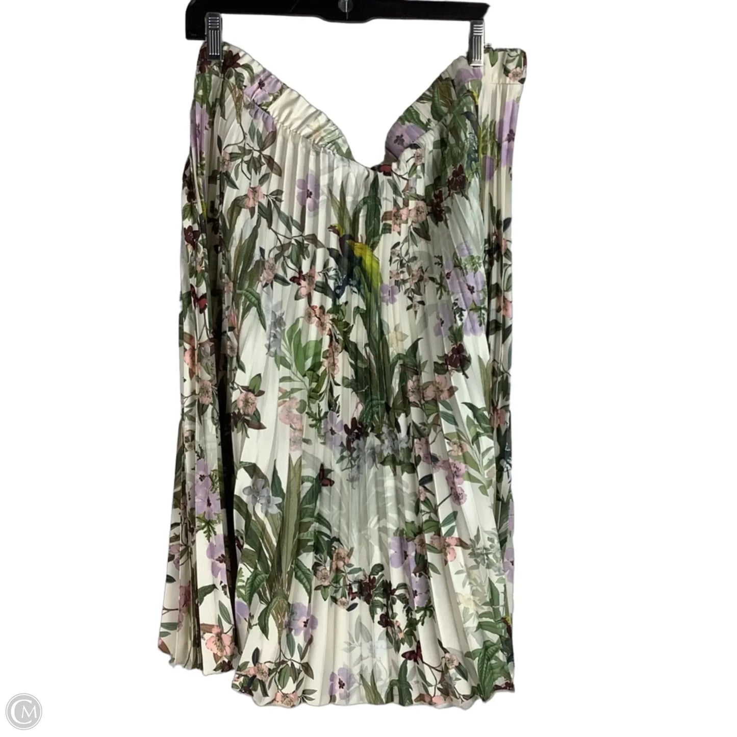 Skirt Midi By H&m In Floral Print, Size: Xxl