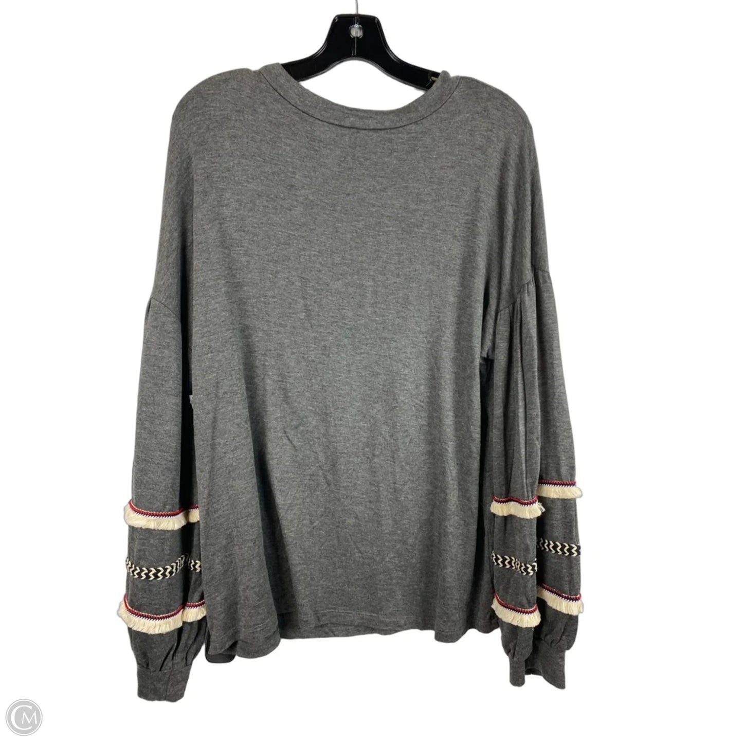 Top Long Sleeve By Ces Femme In Grey, Size: Xl