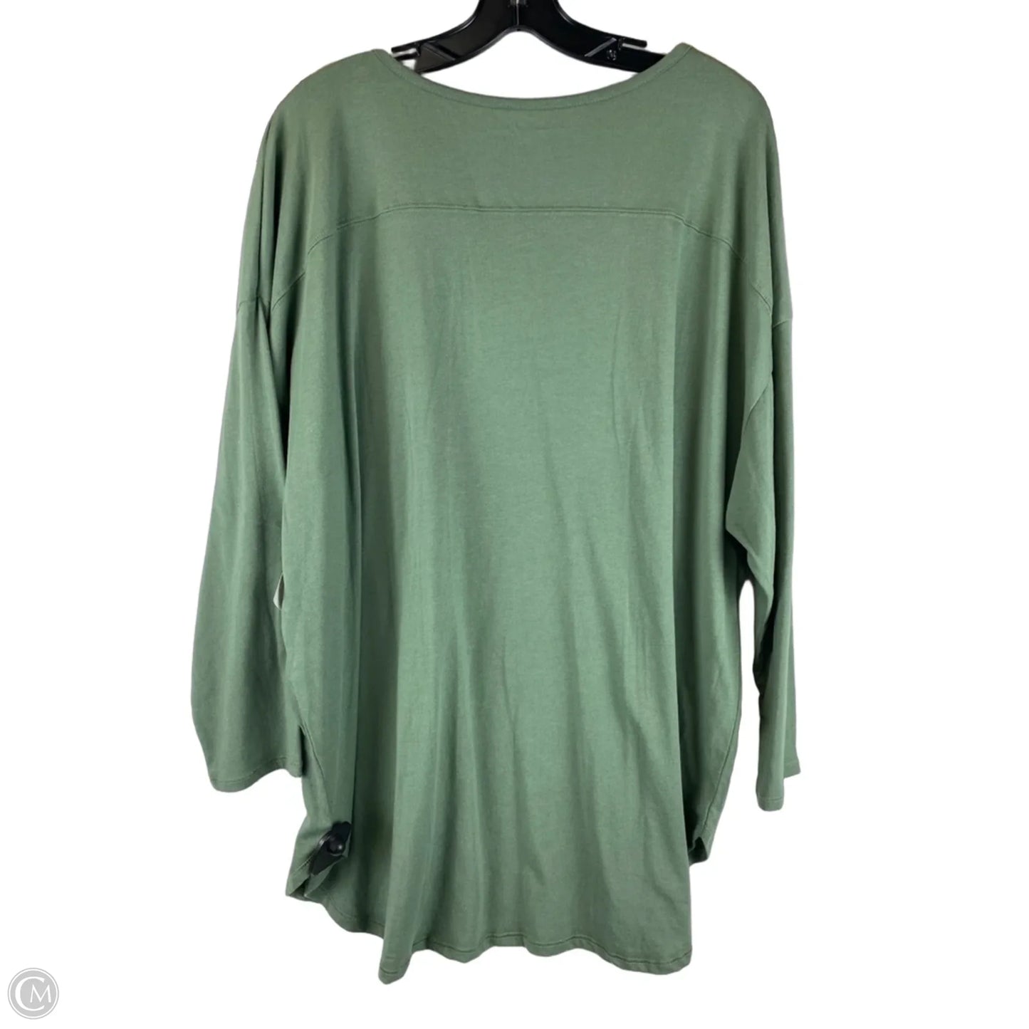 Top Long Sleeve Basic By Wonderly In Green, Size: 3x