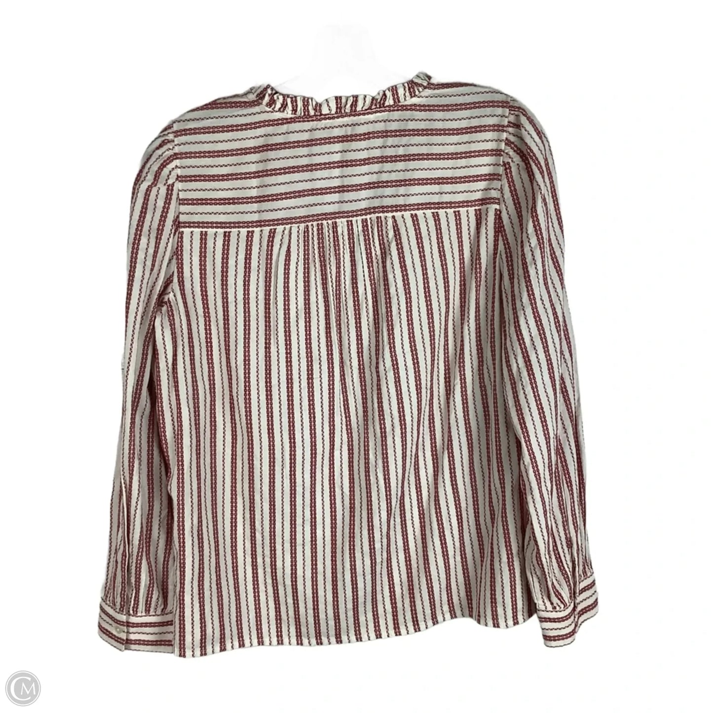 Top Long Sleeve By Loft In Red & Tan, Size: M