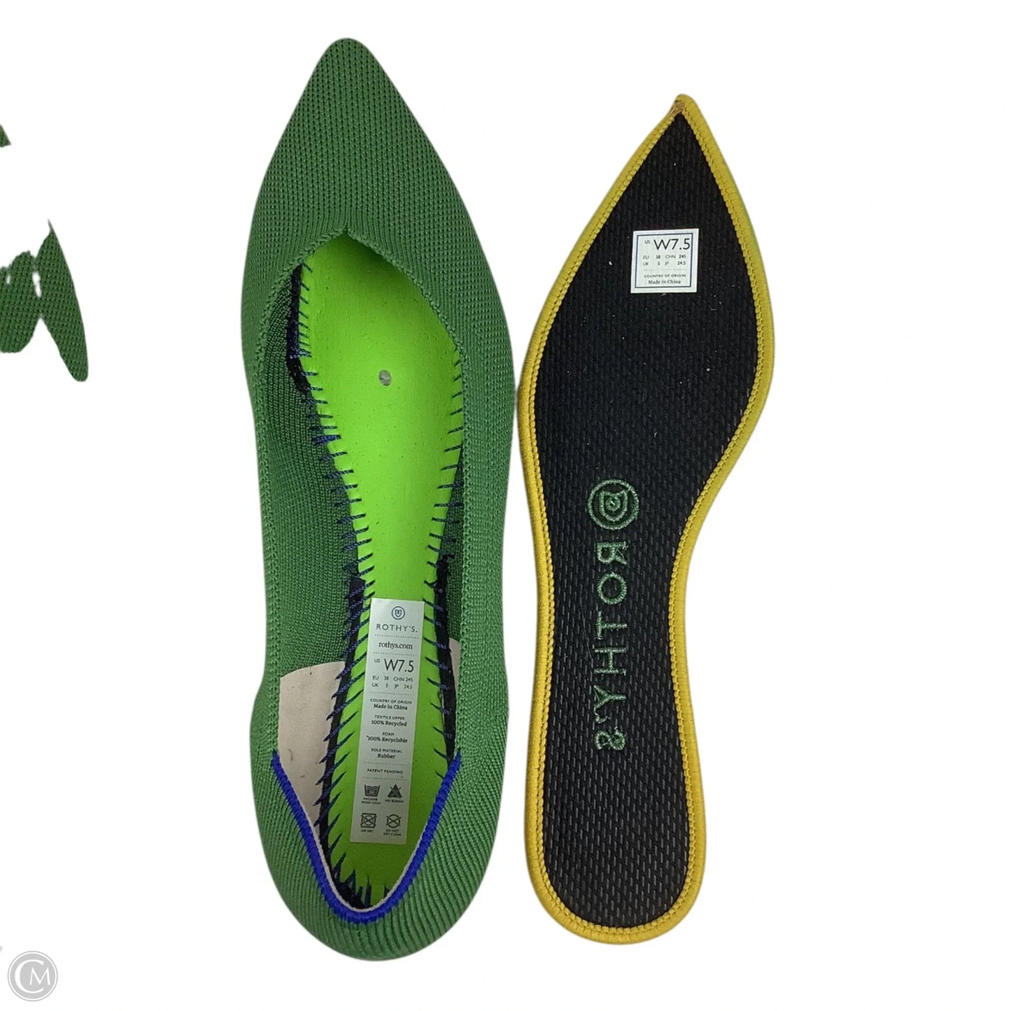 Shoes Flats By Rothys In Green, Size: 7.5