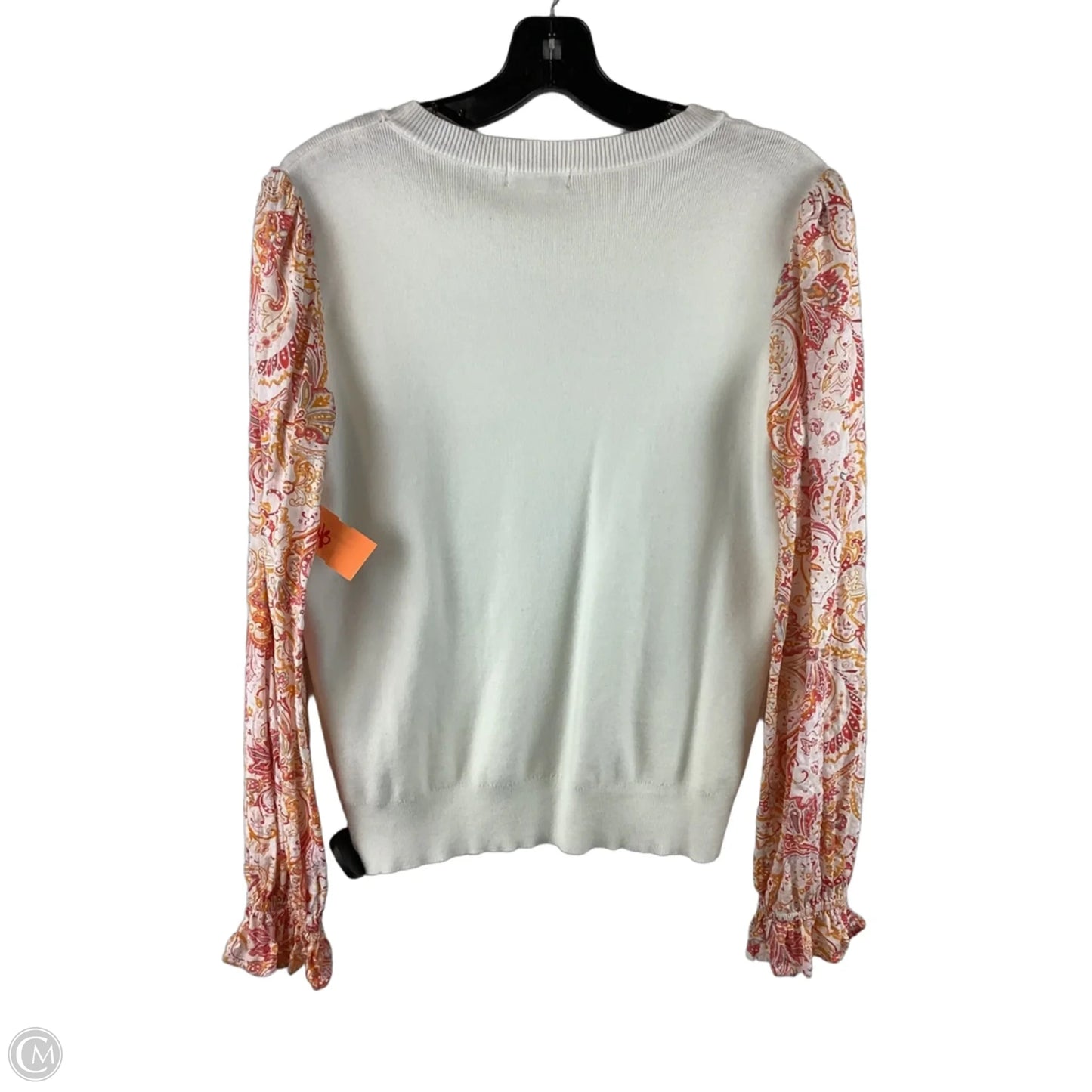 Top Long Sleeve By Fate In Orange & White, Size: S