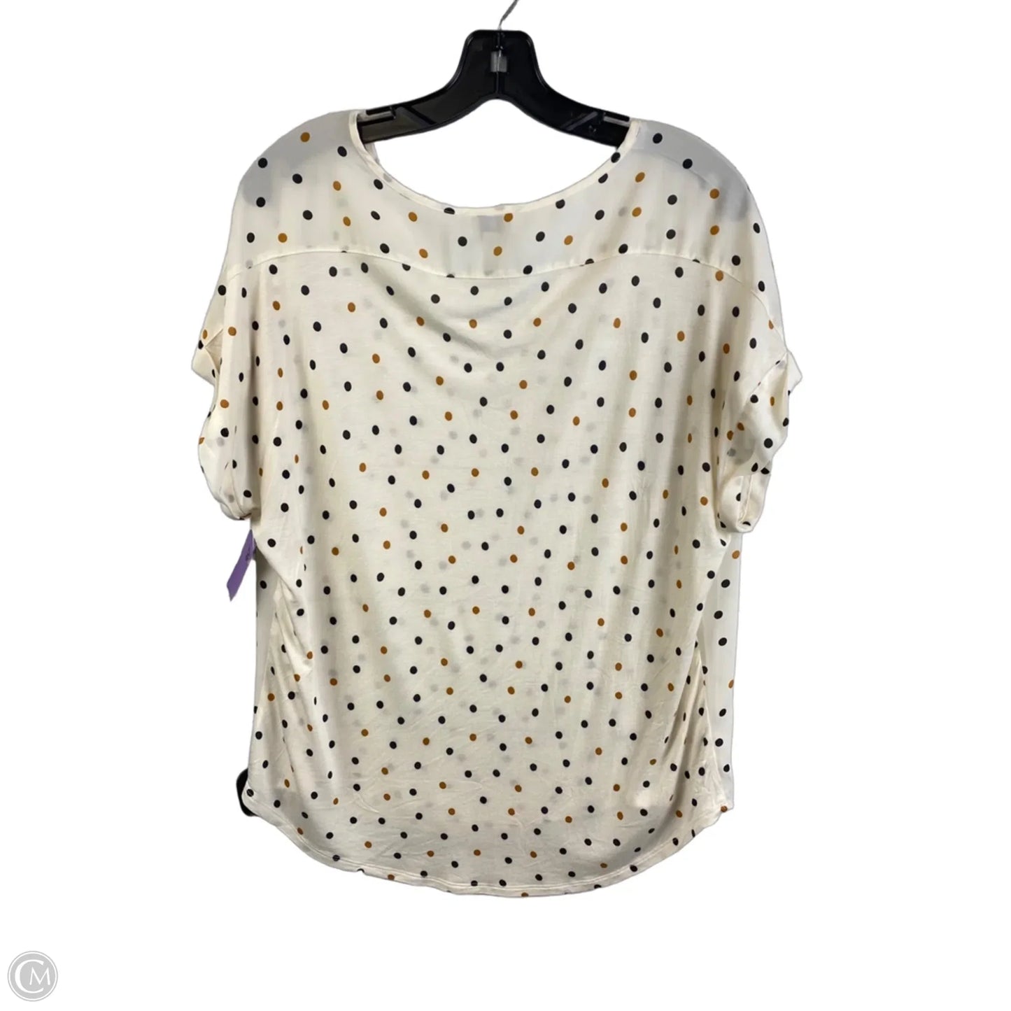 Top Short Sleeve By Loft In Polkadot Pattern, Size: L