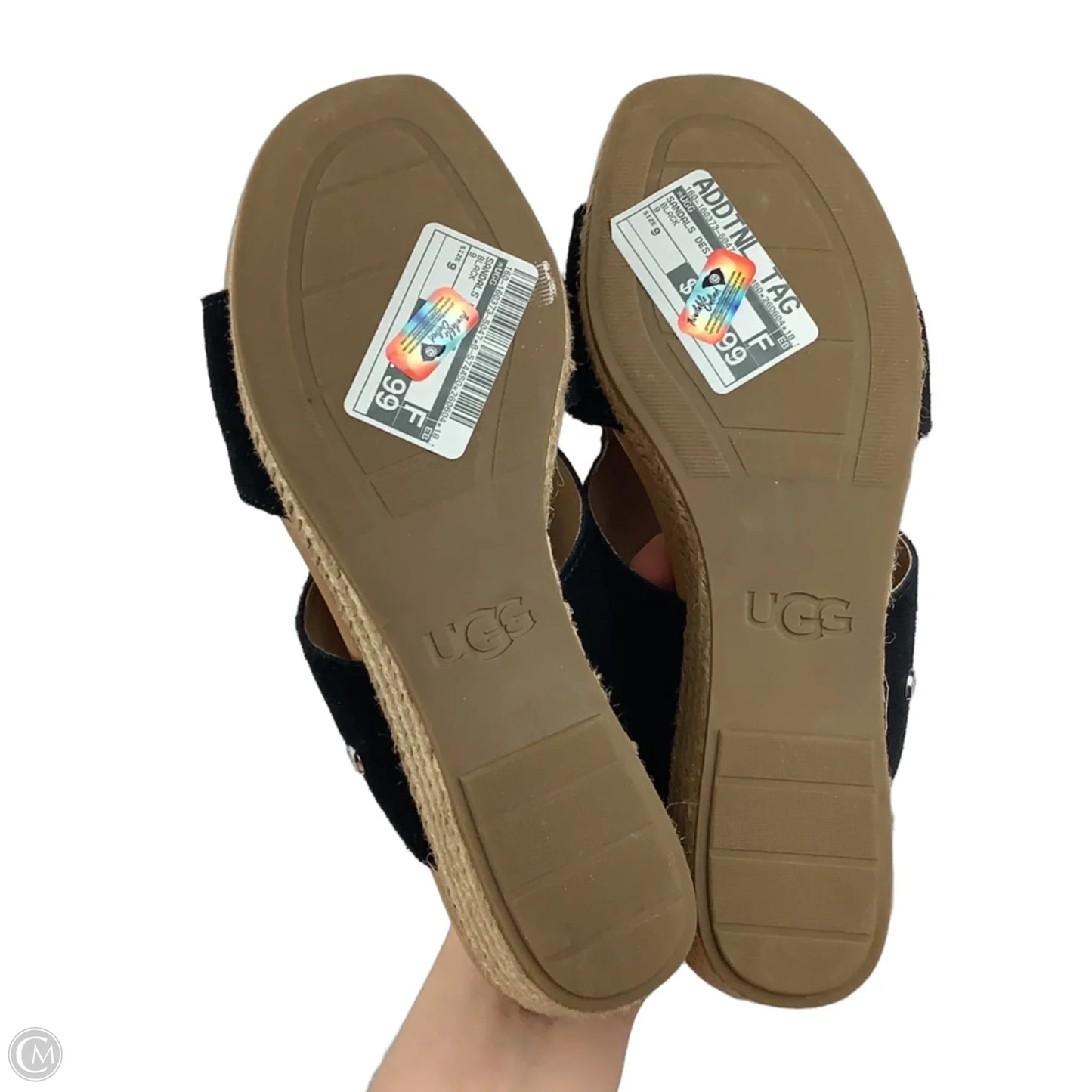 Sandals Designer By Ugg In Black, Size: 9