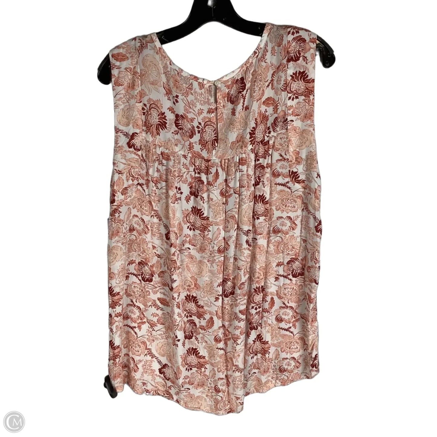 Top Sleeveless By Loft In Peach, Size: L