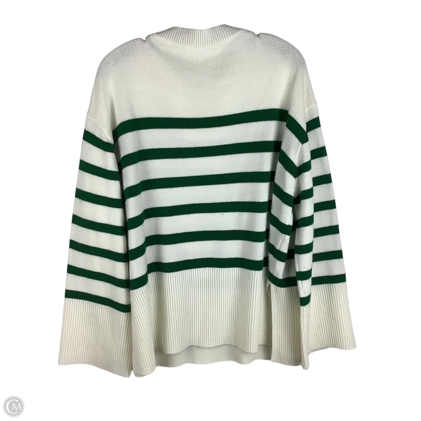 Sweater By Kirundo In Green & White, Size: L
