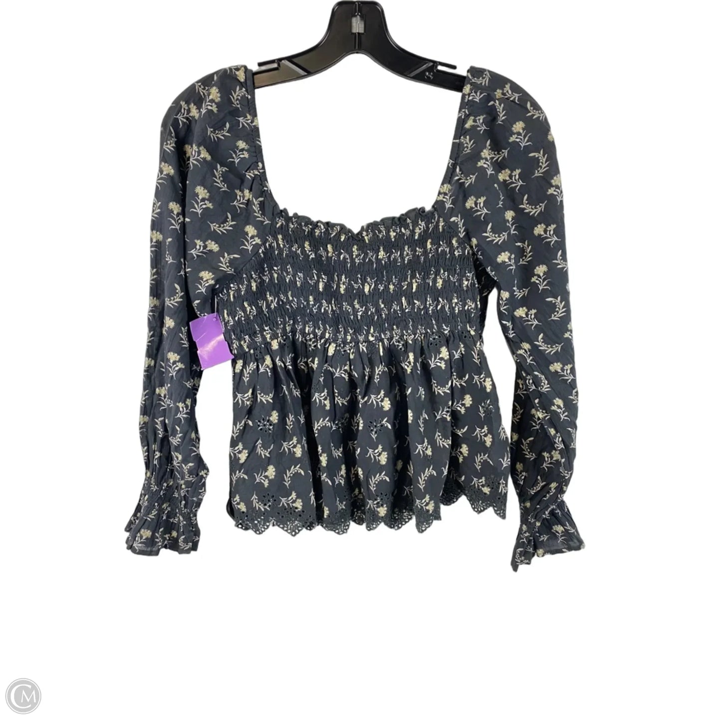 Top Long Sleeve By American Eagle In Grey, Size: M