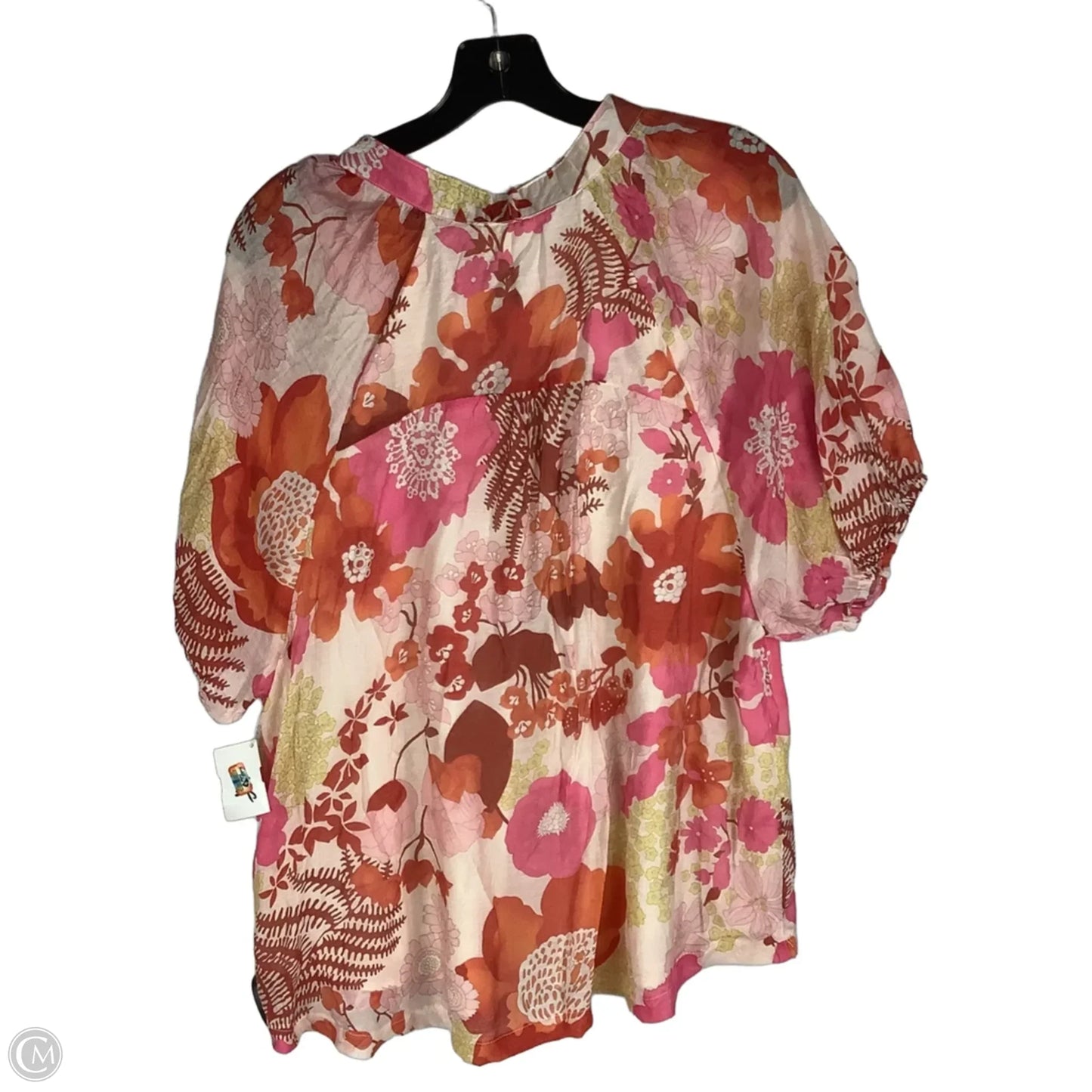 Top Short Sleeve By Umgee In Floral Print, Size: L