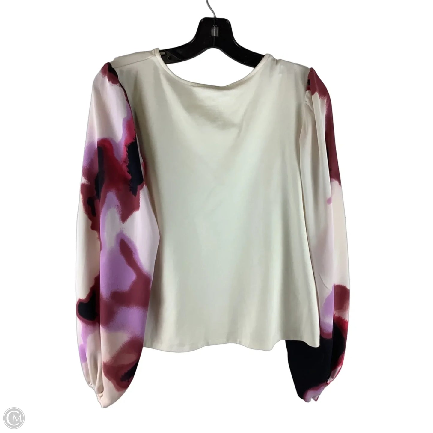 Top Long Sleeve By Nine West In Purple & White, Size: L