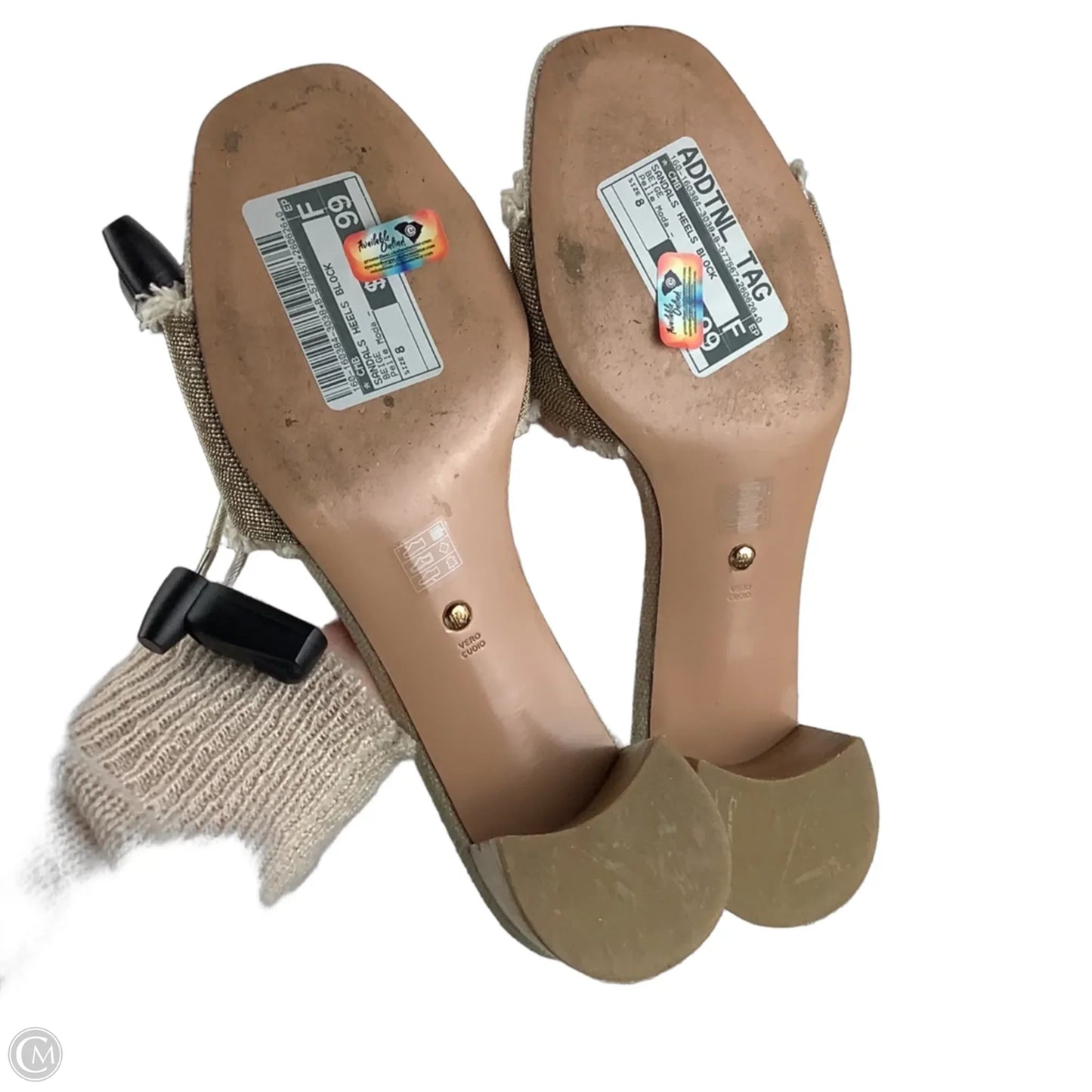 Sandals Heels Block By Cmb In Beige, Size: 8