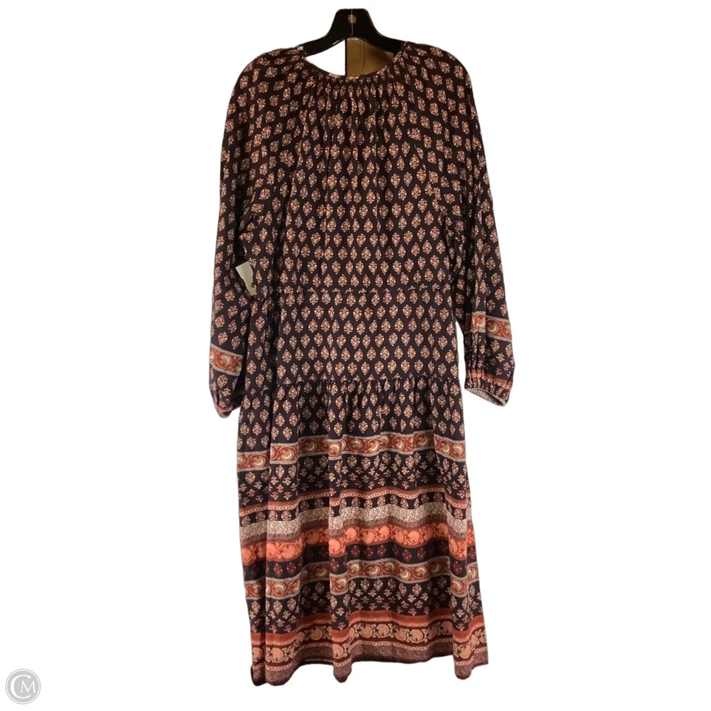 Dress Casual Maxi By Old Navy In Brown & Orange, Size: M