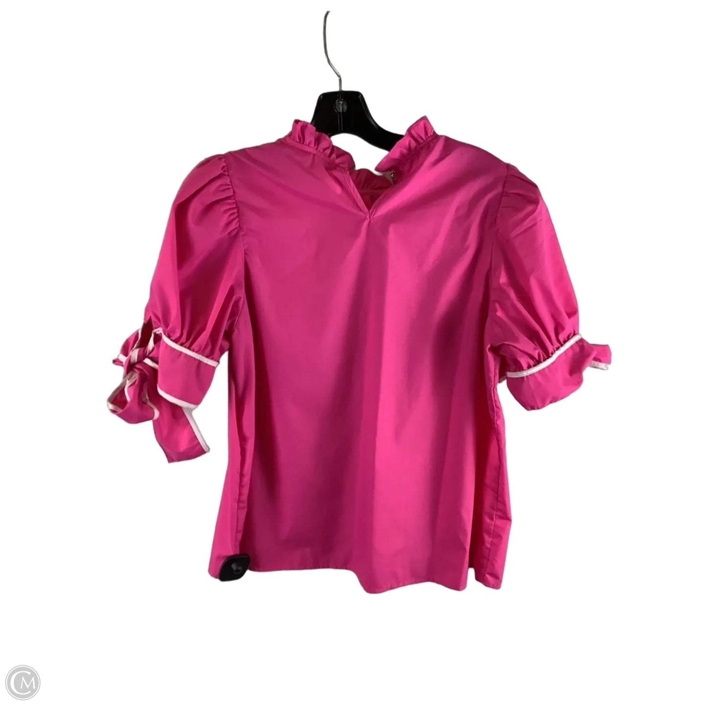 Top Short Sleeve By Entro In Pink & White, Size: S