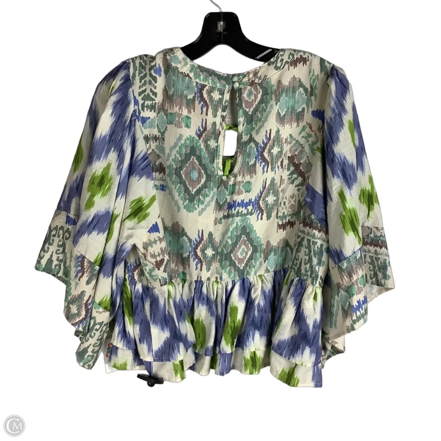 Top Short Sleeve By Umgee In Blue & Green, Size: M