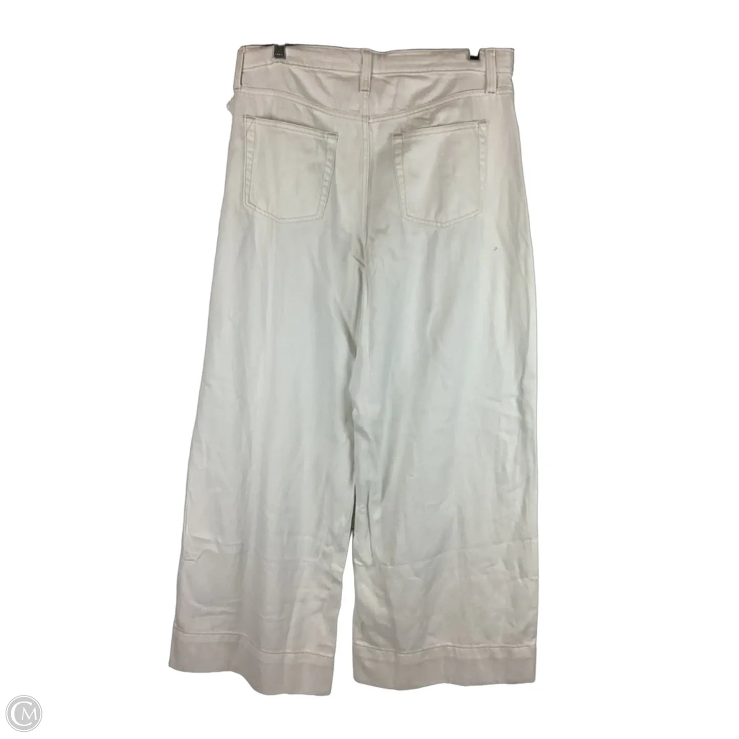 Jeans Wide Leg By Gap In White Denim, Size: 10